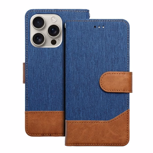 Läppäsuojakuori iPhone 16 PLUS:lle Jeans Book sininen
