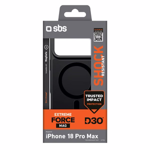 SBS D3O Force suojakuori mallille iPhone 18 Pro Max, MagSafe-yhteensopiva – musta