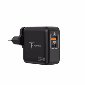 SEINÄLATURI T-PHOX MEGA T-PP09 GAN PD 65W USB/USB-C MUSTA
