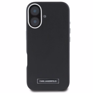 Karl Lagerfeld FW Metal Plate MagSafe iPhone 16 Plus Case - Black