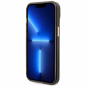 Guess GUHMP14MHTCMK iPhone 14 Plus 6.7" musta/musta kova kotelo kultainen ääriviivat läpikuultava MagSafe