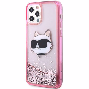 Karl Lagerfeld KLHCP12MLNCHCP iPhone 12 / 12 Pro 6.1" vaaleanpunainen/vaaleanpunainen kovakuori Glitter Choupette Head