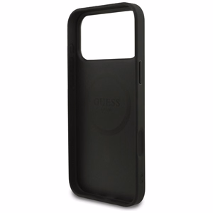 Guess Grained Ring MagSafe Suojakuori iPhone 17 Pro Max:lle - Musta