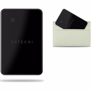 Apple Find My -yhteensopiva paikannin Satechi lompakkokortin muotoinen ST-LFAWCK, musta