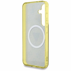 Guess HC Magneettinen IML Metal Glitter 4G Circle Triangle Suojakuori Samsung Galaxy S25:lle ruskea