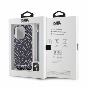 Karl Lagerfeld Zebra nyörillä Suojakuori iPhone 15 Pro Max:lle - Violetti