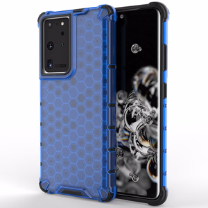 Honeycomb tapauksessa panssaroitu kansi geelirunko Samsung Galaxy S22 Ultra sininen