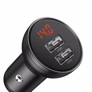 Autolaturi Baseus Digital Display 24W 2xUSB-A musta CCBX-0G