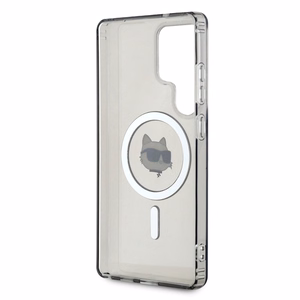 Karl Lagerfeld Button Choupette Head Printed Logo MagSafe Suojakuori Samsung Galaxy S25 Ultra Musta