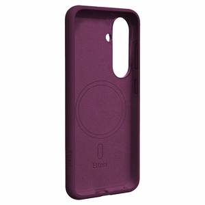 Etteri Silicone Mag -suojakuori Samsung Galaxy S25 -malleille, tumma kirsikanpunainen