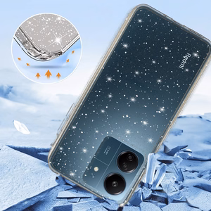 Crystal Glitter Suojakuori Xiaomi Redmi 13C:lle - hopeinen