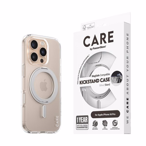 CARE by PanzerGlass Feature Kickstand suojakuori iPhone 16 Pro 6.3' hopea/hopea MagSafe 1326