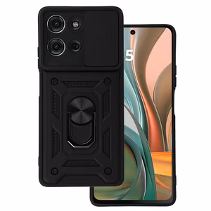 Slide Camera Armor Suojakuori Motorola Moto G75 5G:lle musta