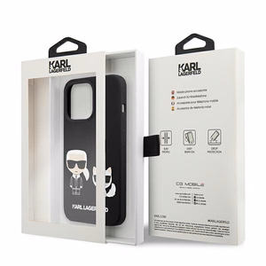Karl Lagerfeld KLHCP13LSSKCK iPhone 13 Pro / 13 6.1" kovakotelo musta/musta Silikoni Karl & Choupette
