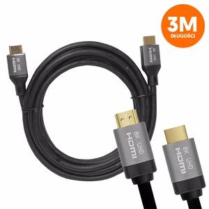HDMI-HDMI Kaapeli v2.1 8K 3m Musta