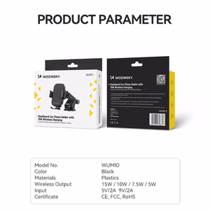 Wozinsky WUMID Car Dashboard Phone Holder with 15W Inductive Charger - Black