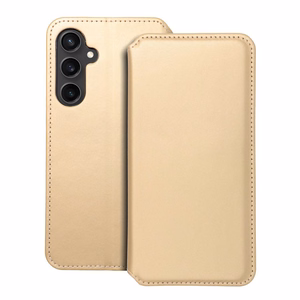 Flip-suojakuori Samsung S23 FE:lle Dual Pocket Book kultainen