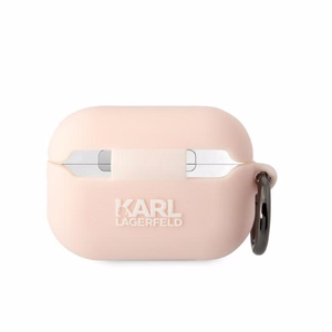 Karl Lagerfeld Suojakuori AirPods Pro 2:lle KLAP2RUNCHP vaaleanpunainen 3D Silikoninen NFT Karl