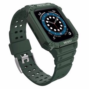 Protect Strap Band Apple Watch 38/40/41mm panssaroitu kotelo hihna - vihreä