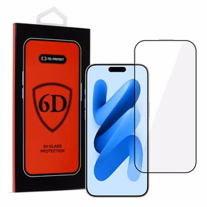 Tel Protect Full Glue 6D Karkaistu lasi iPhone 17 Air:lle musta