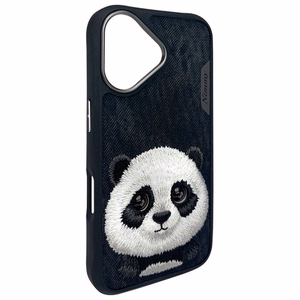 NIMMY Suojakuori BIG EYED PET 2.0 Panda iPhone 16:lle musta