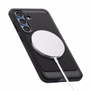 Spigen Rugged Armor Mag MagSafe suojakuori Samsung Galaxy S25 -puhelimelle - matta musta