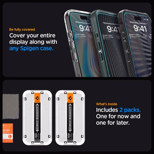 Spigen tempered glass GLAS.TR "EZ FIT" 2-pack for iPhone 15 Pro 6,1" clear