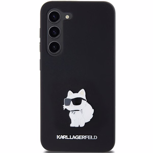 Karl Lagerfeld Silicone Choupette Metal Pin case for Samsung Galaxy S24 - black