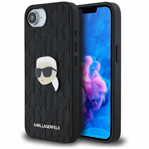 Karl Lagerfeld Monogram Karl Head Pin Alkuperäinen Pussi iPhone 17e/16e:lle - Musta