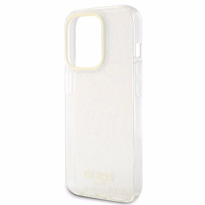 Guess GUHCP15LHDECMP iPhone 15 Pro 6,1 vaaleanpunainen/vaaleanpunainen kovakuori IML Faceted Mirror Disco Iridescent