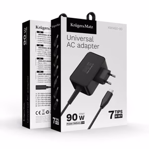 Kruger&Matz-yleislaturi kannettaville tietokoneille, 90 W, musta
