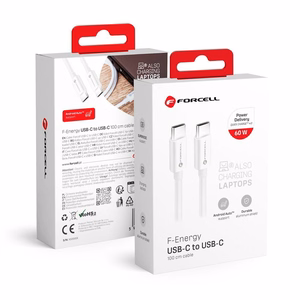 Kaapeli USB C - USB C Forcell F-Energy QC4.0 PD 3A 60W 1 m C338 valkoinen