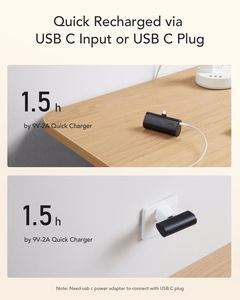 Ulkoinen akku Veger PlugOn (W0556/V0556) PD QC3.0 3A 20W 5000 mAh sisäänrakennetulla Type C -liittimellä musta