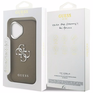 Guess Grained Big 4G Classic Logo -suojakuori iPhone 17 - ruskea