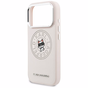 Karl Lagerfeld Point & Choupette Sketch MagSafe -suojakuori iPhone 17 Pro Max:lle vaaleanpunainen