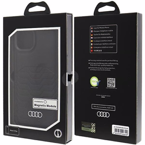 Audi Tekonahkainen Suojakuori MagSafella iPhone 15 Plus / 14 Plus:lle - musta