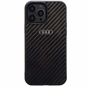 Audi Carbon Fiber Suojakuori iPhone 14 Pro Max 6.7 musta/musta kova kuori AU-TPUPCIP14PM-R8/D2-BK