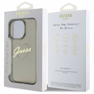 Guess IML Heart Suojakuori iPhone 16 Pro:lle - musta