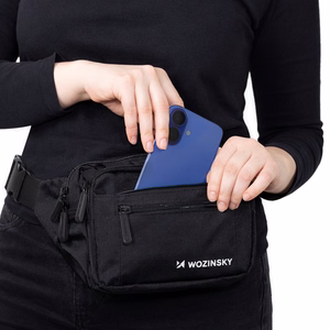 Wozinsky WSB-W1 unisex-olkalaukku säädettävällä hihnalla, vedenpitävä - musta