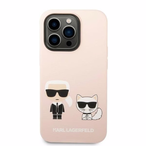Karl Lagerfeld KLHMP14LSSKCI iPhone 14 Pro 6.1 kovakuori vaalea vaaleanpunainen / vaalea vaaleanpunainen Silicone Karl & Choupette Magsafe