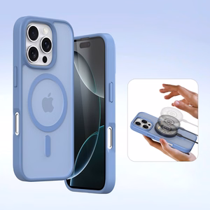 Dux Ducis Lawa Nahkainen Suojakuori iPhone 16 Pro Max:lle irrotettavalla magneettisella lompakolla - sininen