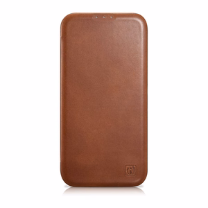 iCarer CE Öljyvaha Premium Nahka Folio Case iPhone 14 Plus magneettinen flip tapauksessa MagSafe ruskea (AKI14220707-BN)