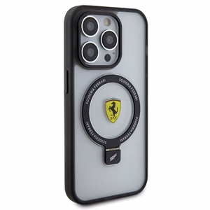 Ferrari FEHMP15LUSCAH iPhone 15 Pro 6.1 läpinäkyvä kovakuori Ring Stand 2023 Collection MagSafe