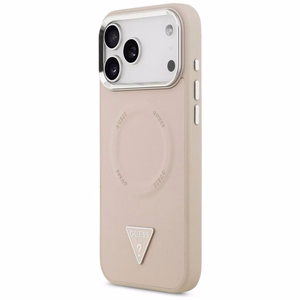 Guess MagSafe Suojakuori iPhone 17 Pro:lle GUHMP17LPSDTSCMP (PU Triangle Logo) - Vaaleanpunainen
