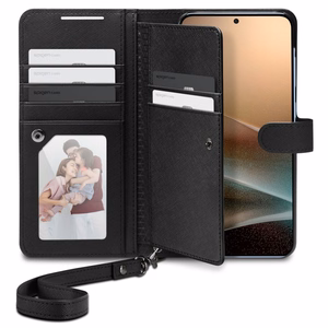 Spigen Wallet S Suojakuori Samsung Galaxy S25+:lle - musta