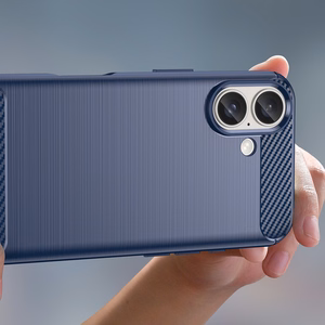 Carbon Case Suojakuori iPhone 16 Plus:lle - Sininen
