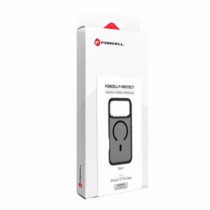 Suojakuori laitteelle iPhone 18 Pro Max / 17 Pro Max: Forcell F-Protect Smoke Hybrid Premium, MagSafe-yhteensopiva, väri: musta