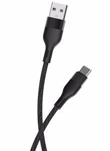 Maxlife MXUC-07 kaapeli USB - USB-C 1,0 m 3A musta nailon