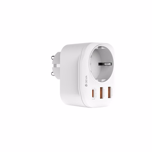 Devia PD-seinälaturi 20W 1x USB-C 2x USB 3A valkoinen