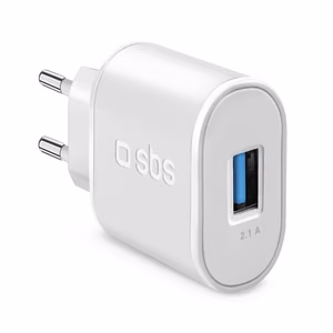 SBS TETR1USB2AWFAST 10W USB-A seinälaturi - valkoinen